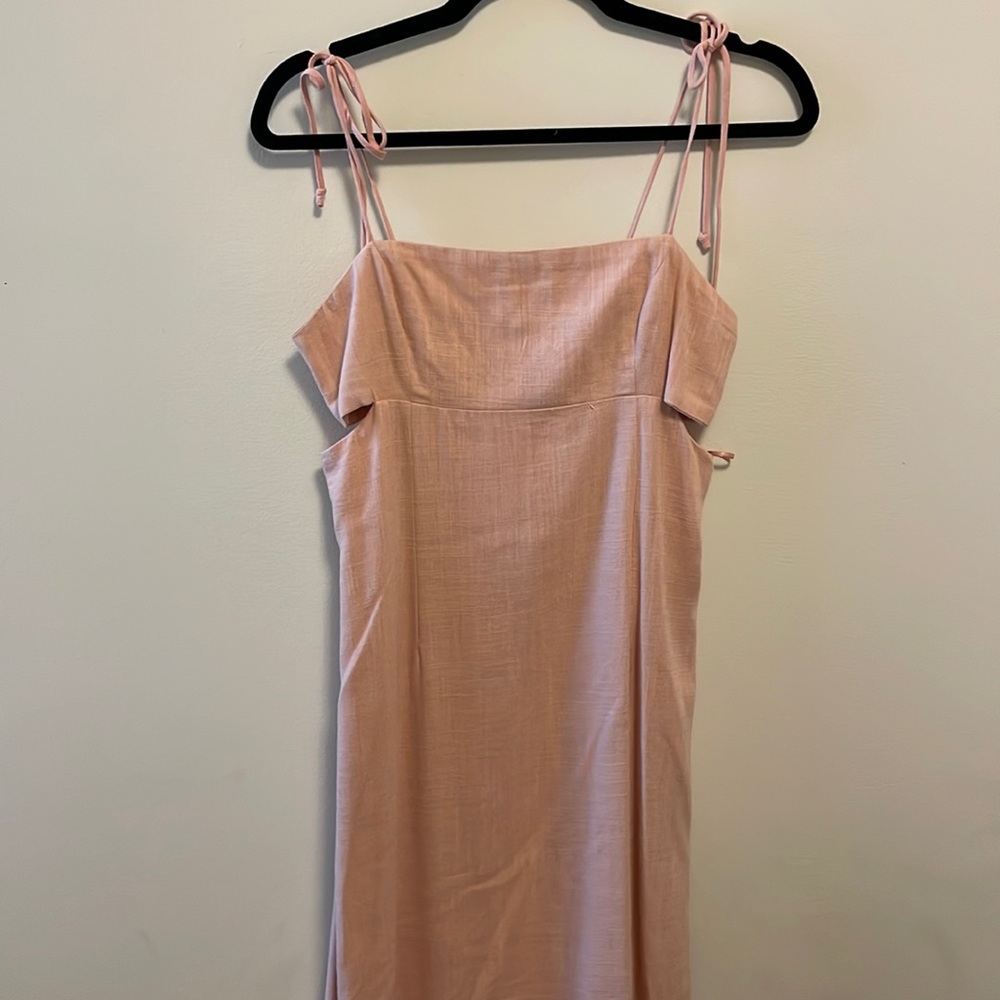 Isalis midi cut-out dress with tie straps